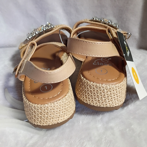 Art Class Tan Sandals with Bling Silver Buckles - Picture 3 of 5